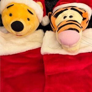 Disney Vintage Winnie the Pooh and Tigger Plush Christmas Stockings